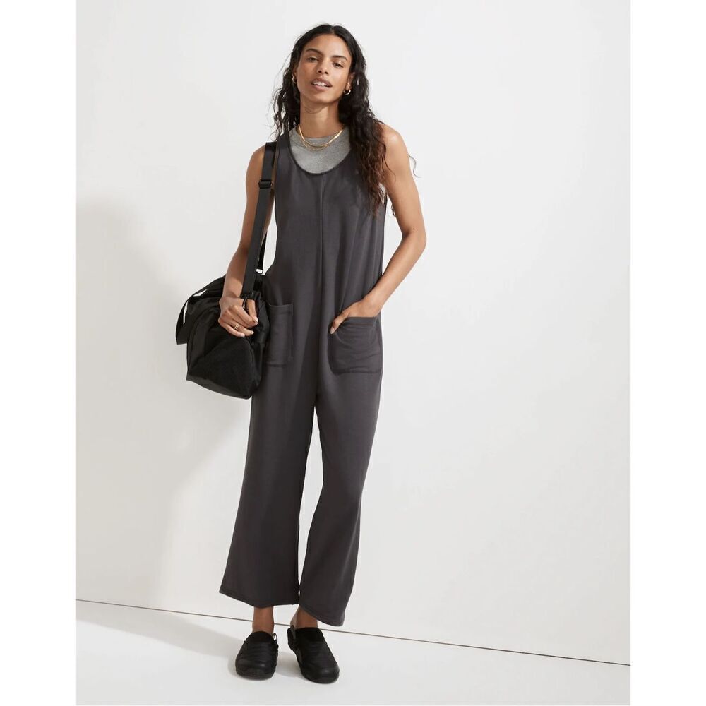 Madewell XS Black Superbrushed Pull-On Jumpsuit